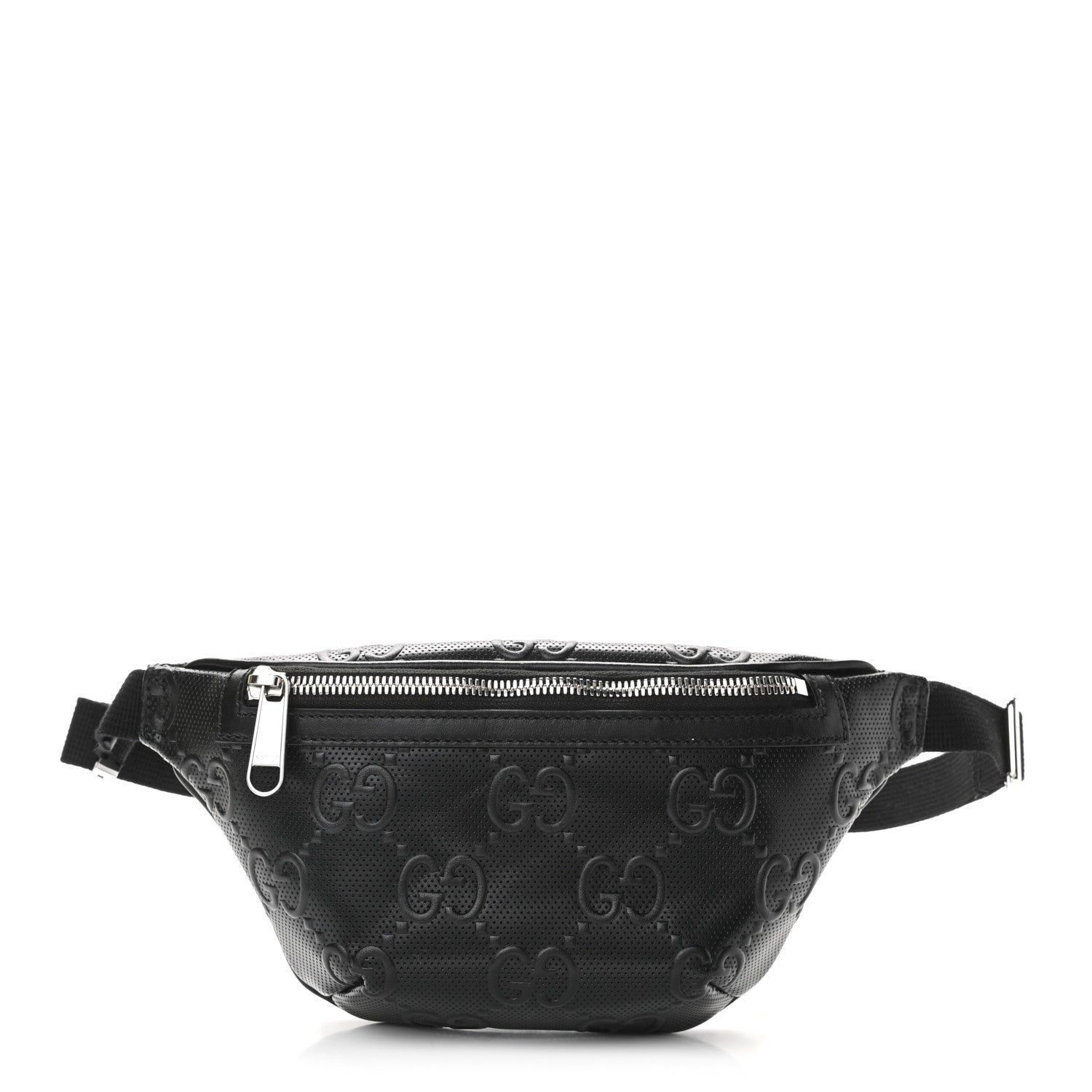 Gucci Calfskin GG Tennis Embossed Belt Bag Black 1 of 11