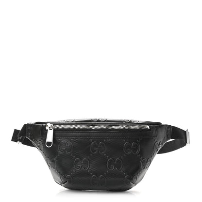 Gucci Calfskin GG Tennis Embossed Belt Bag Black 1 of 11