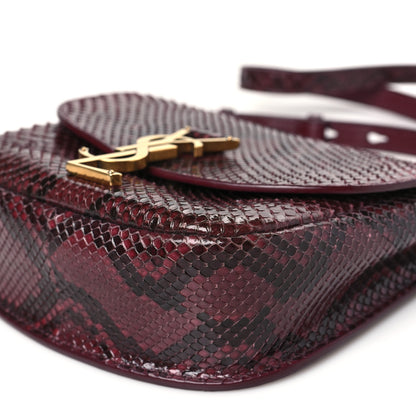Saint Laurent Snakeskin Small Kaia Satchel Burgundy 10 of 10