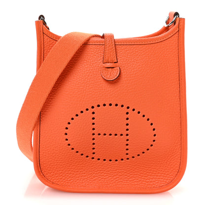 Hermes Taurillon Clemence Evelyne TPM Orange 1 of 11