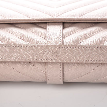 Saint Laurent Grain De Poudre Matelasse Chevron Large Monogram Satchel Rose Antic 6 of 13