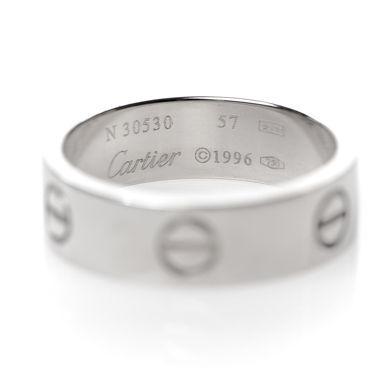 18K White Gold 5.5mm LOVE Ring 57 8