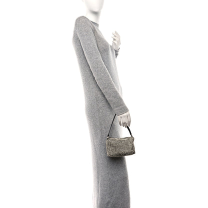 Alexander Wang Mesh Crystal Rhinestone Mini Heiress Pouch Black Silver 2 of 10