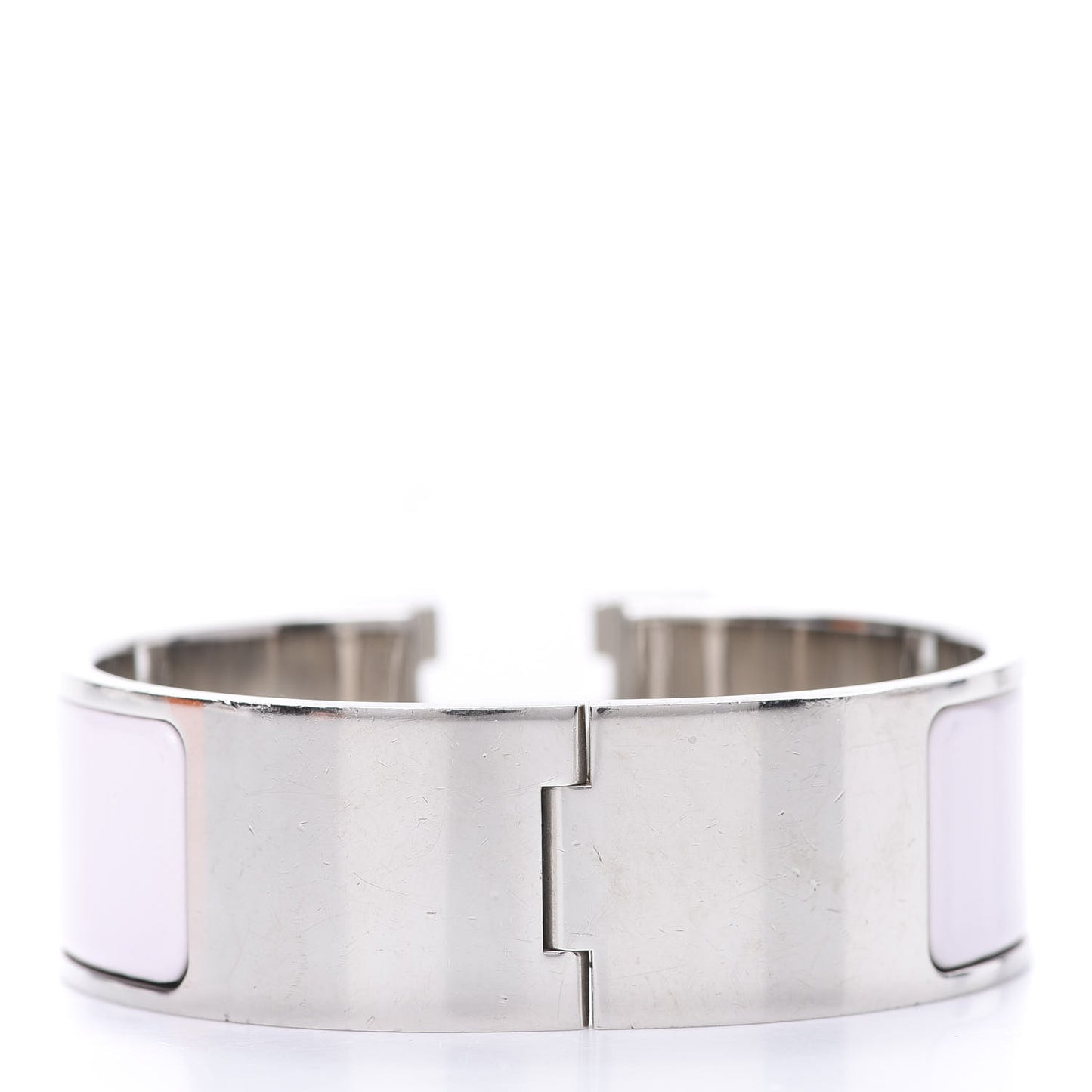 Enamel Wide Clic Clac H Bracelet PM Rose Nymph White