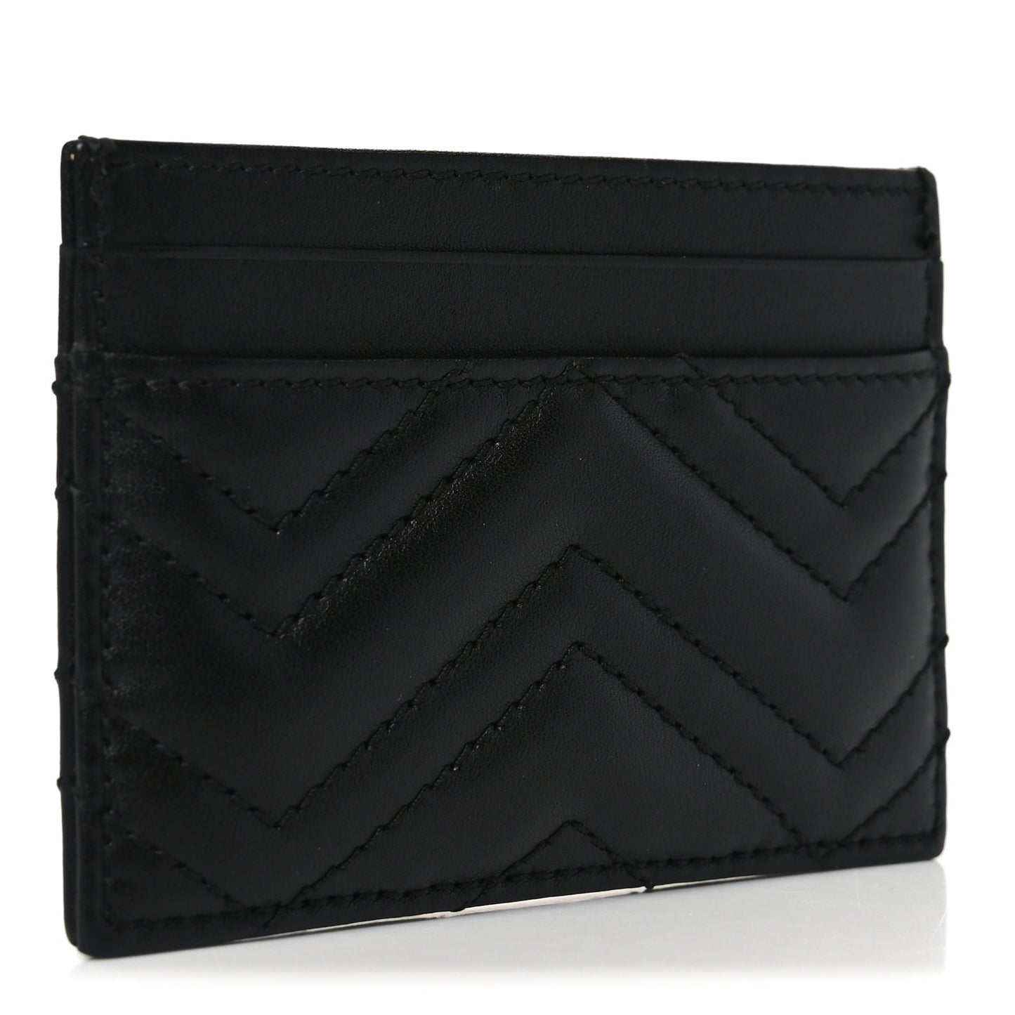 Calfskin Matelasse GG Marmont Card Holder Black