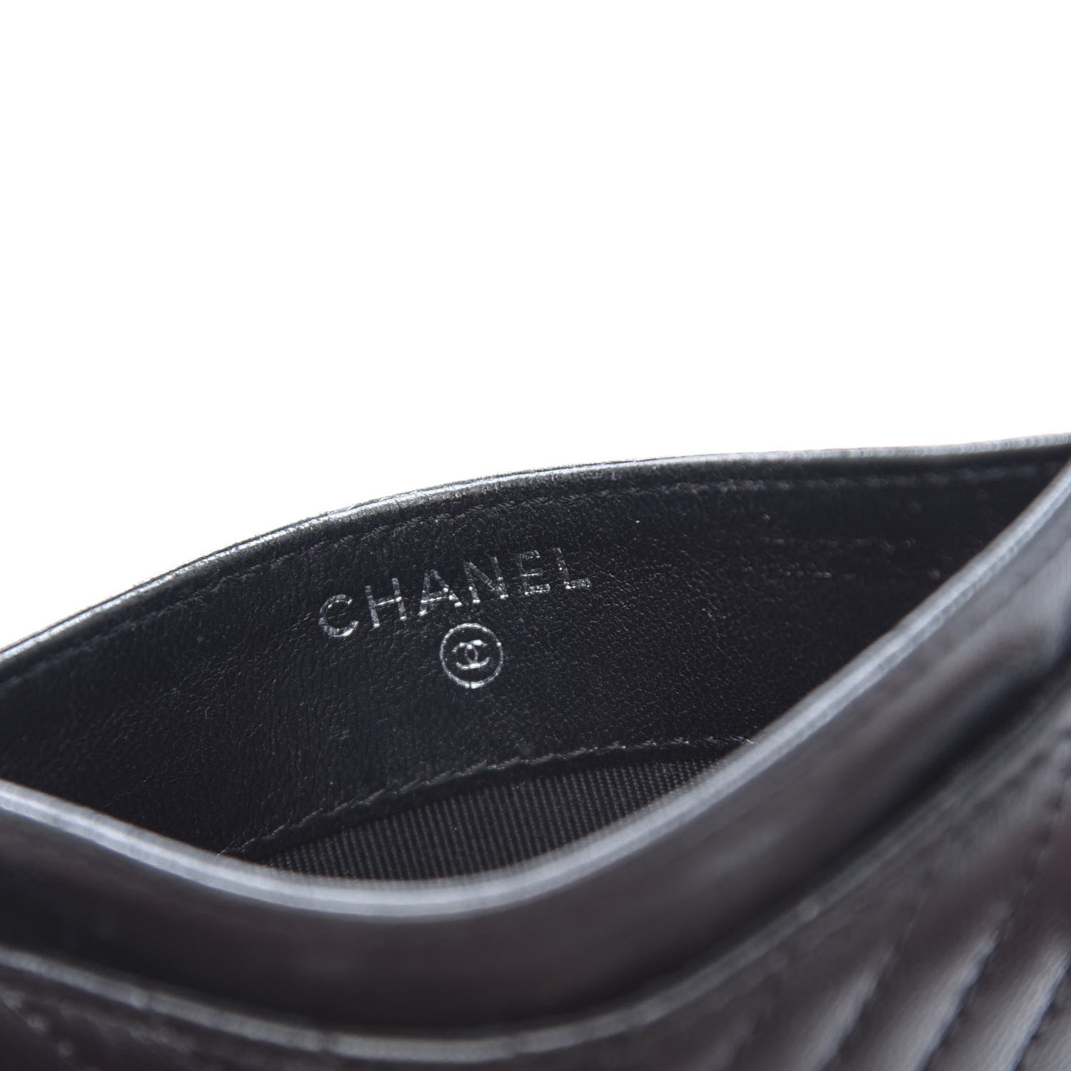 Chanel Lambskin Chevron Quilted Card Holder So Black 8 of 10