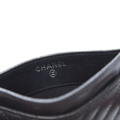 Chanel Lambskin Chevron Quilted Card Holder So Black 8 of 10