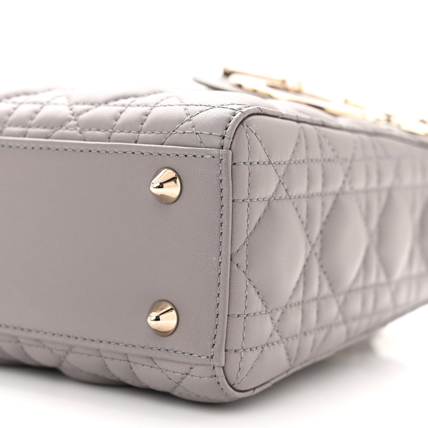 Christian Dior Lambskin Cannage Small My ABCDior Lady Dior Grey 10 of 10