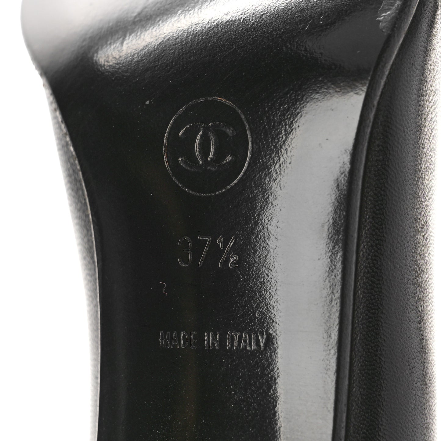 Lambskin Patent Cap Toe Pumps 37.5 Black