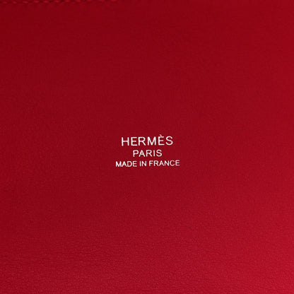 Hermes Swift Toile H Cabas H En Biais 27 Ecru Framboise 6 of 9