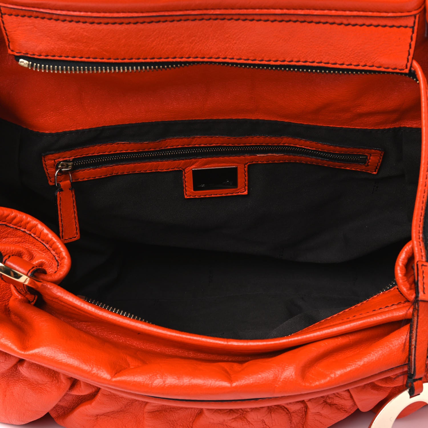 Fendi Calfskin Large Chef Shopper Tote Orange 4 of 12
