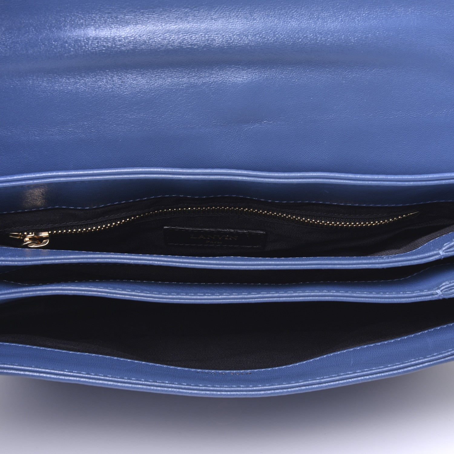 Lanvin Lambskin Studded Medium Sugar Flap Shoulder Bag Blue 5 of 10
