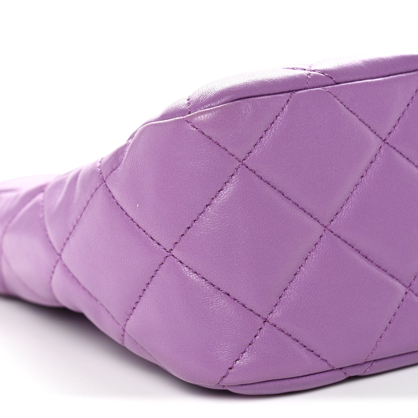 Lambskin Quilted Small Pick Me Up Hobo Purple