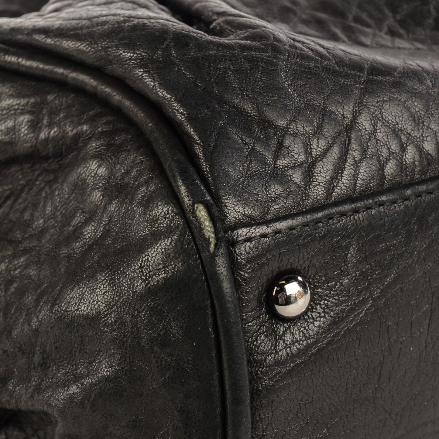 Distressed Lambskin Bowler Black