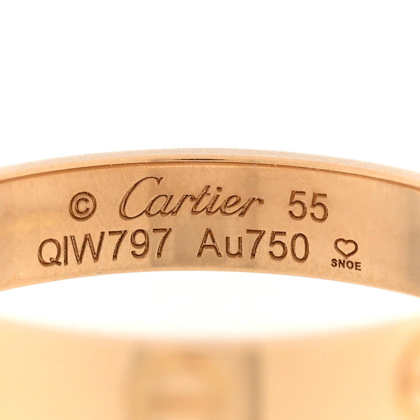 18K Yellow Gold 3.5mm LOVE Wedding Band Ring 55 7.25