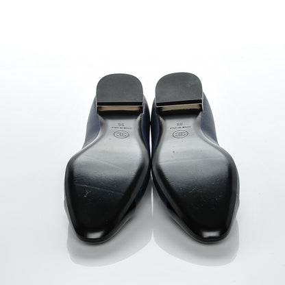 Chanel Lambskin Cap Toe Ballerina Flats 36 Navy Black 5 of 6