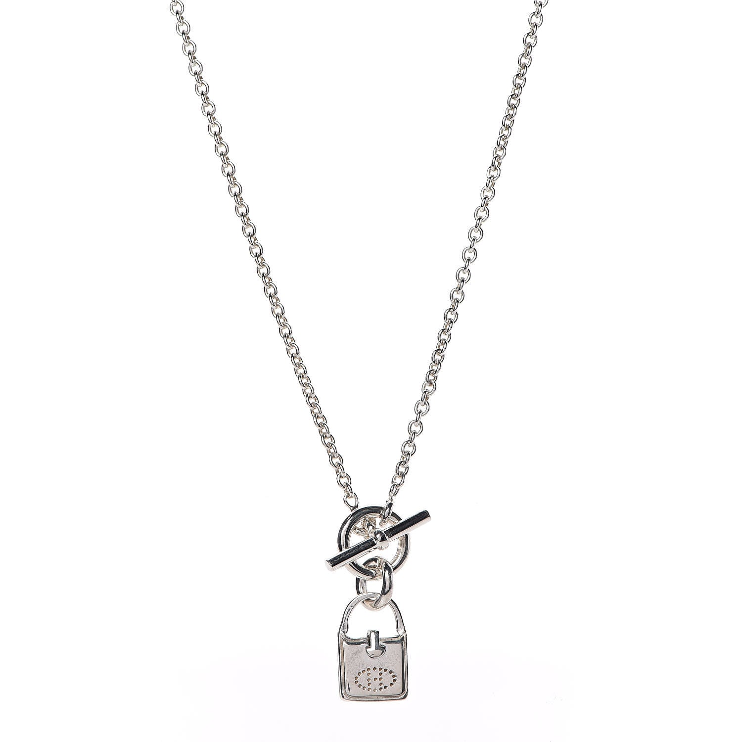 Hermes Sterling Silver Evelyne Charm Pendant Necklace 1 of 5