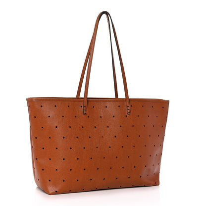 Fendi Vitello Zucca Perforated Medium Roll Tote Miel Rosso Tobacco 2 of 13