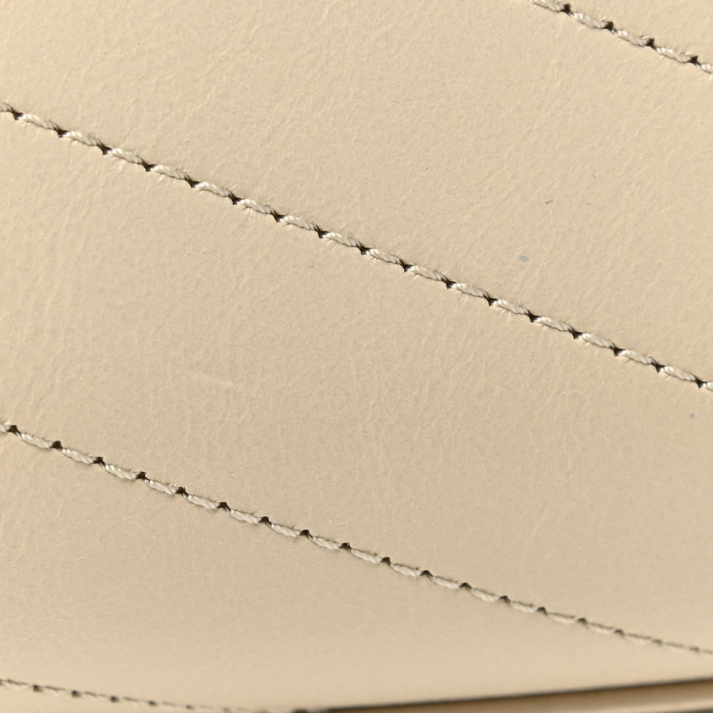 Calfskin Chevron Quilted Medal Flap Beige
