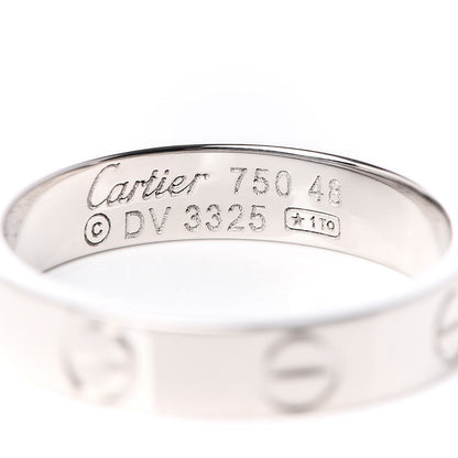 Cartier 18K White Gold 3.5mm LOVE Wedding Band Ring 48 4.5 4 of 5