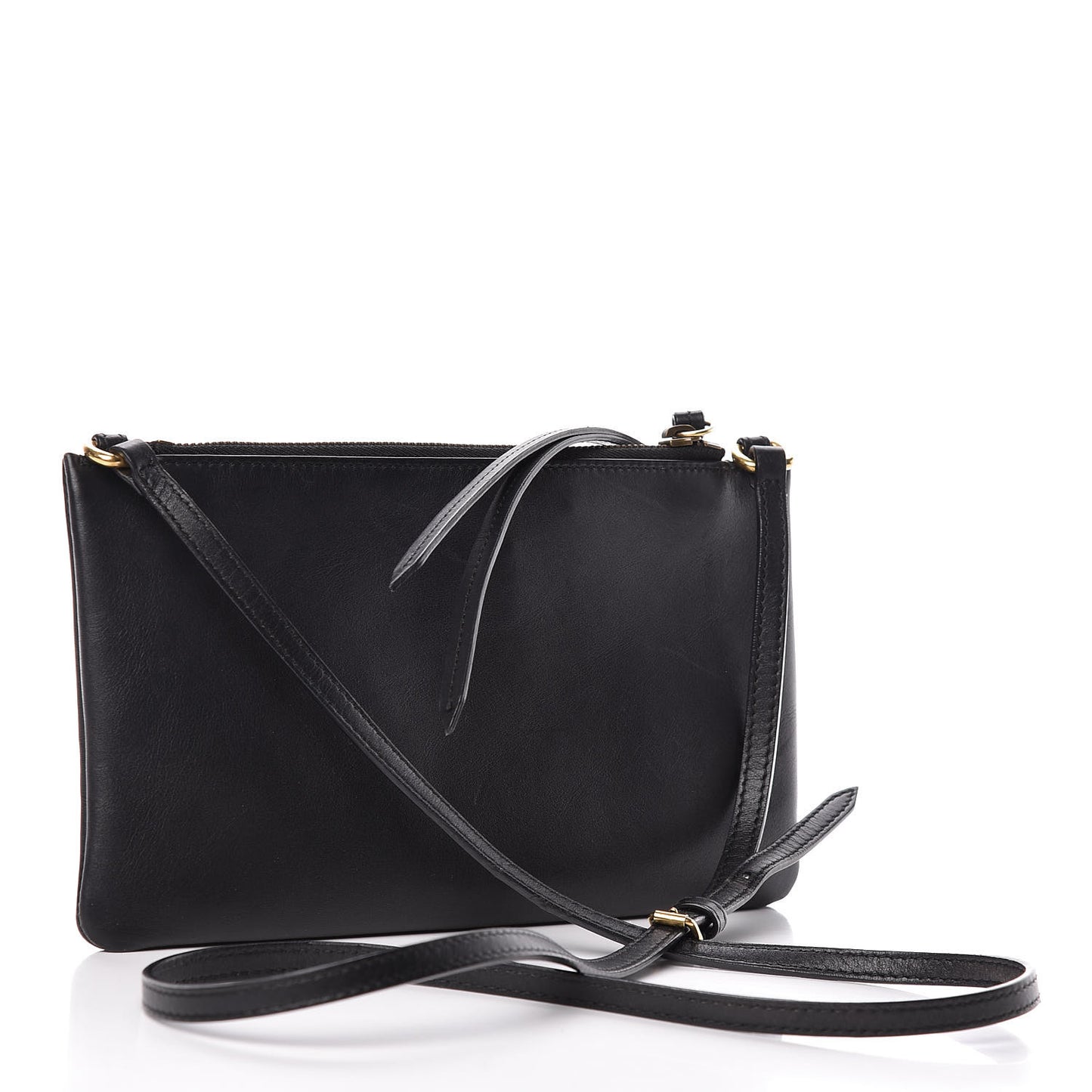 Calfskin Matelasse Small GG Marmont Double Zip Shoulder Bag Black
