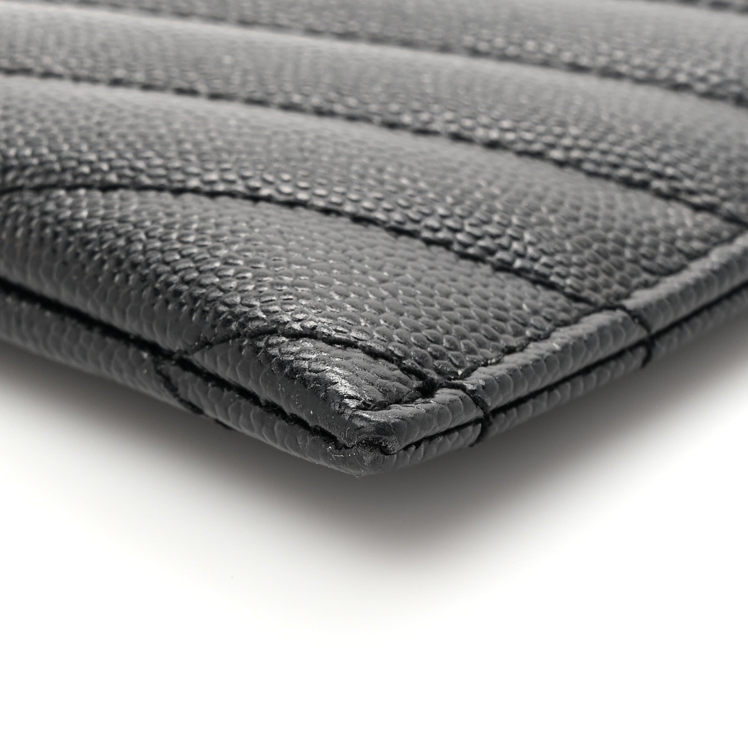 Saint Laurent Grain De Poudre Chevron Monogram Bill Pouch Black 9 of 9