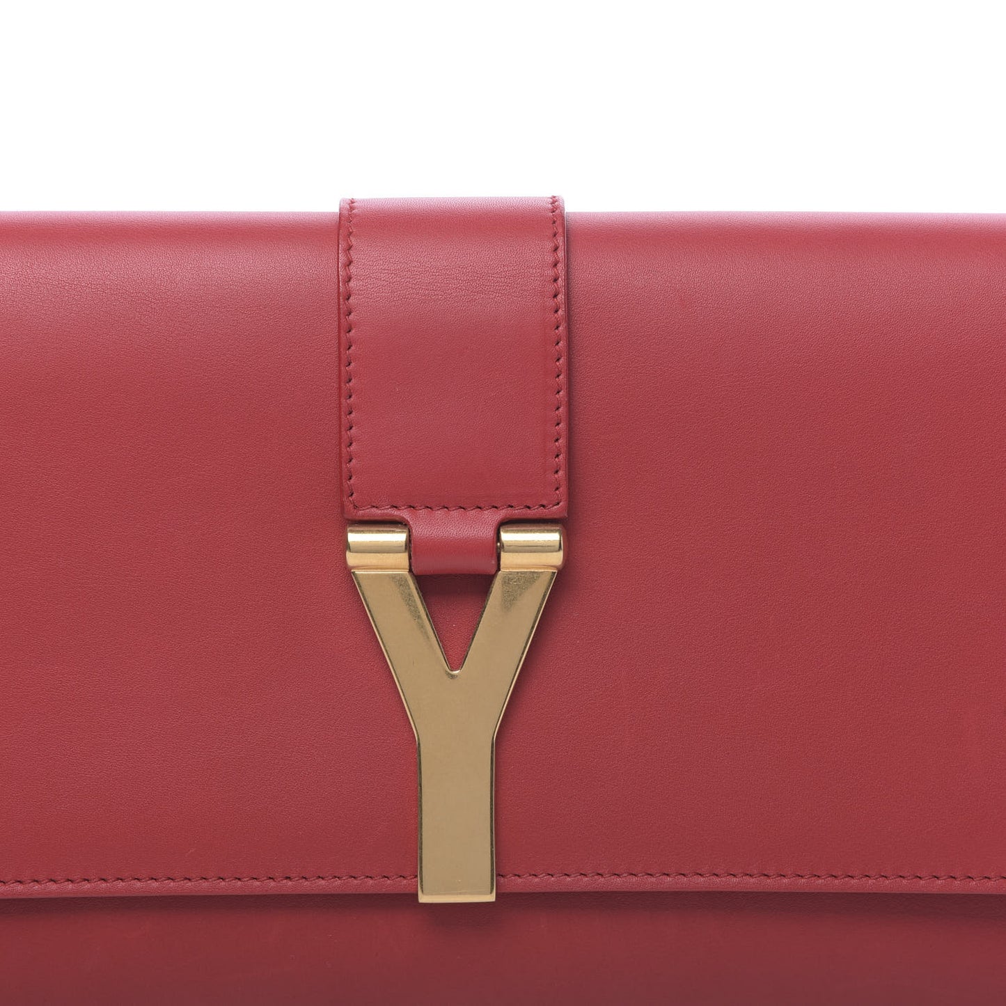 Calfskin Classic Y Ligne Clutch Red