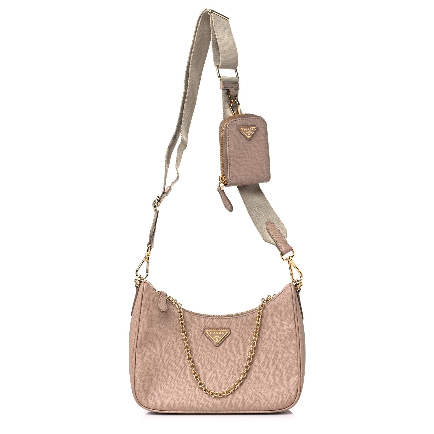 Prada Saffiano Re-Edition 2005 Shoulder Bag Cammeo Beige 1 of 10
