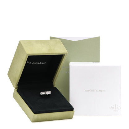 Van Cleef & Arpels 18K White Gold Diamond Perlee Sweet Clovers Ring 51 5.75 5 of 5