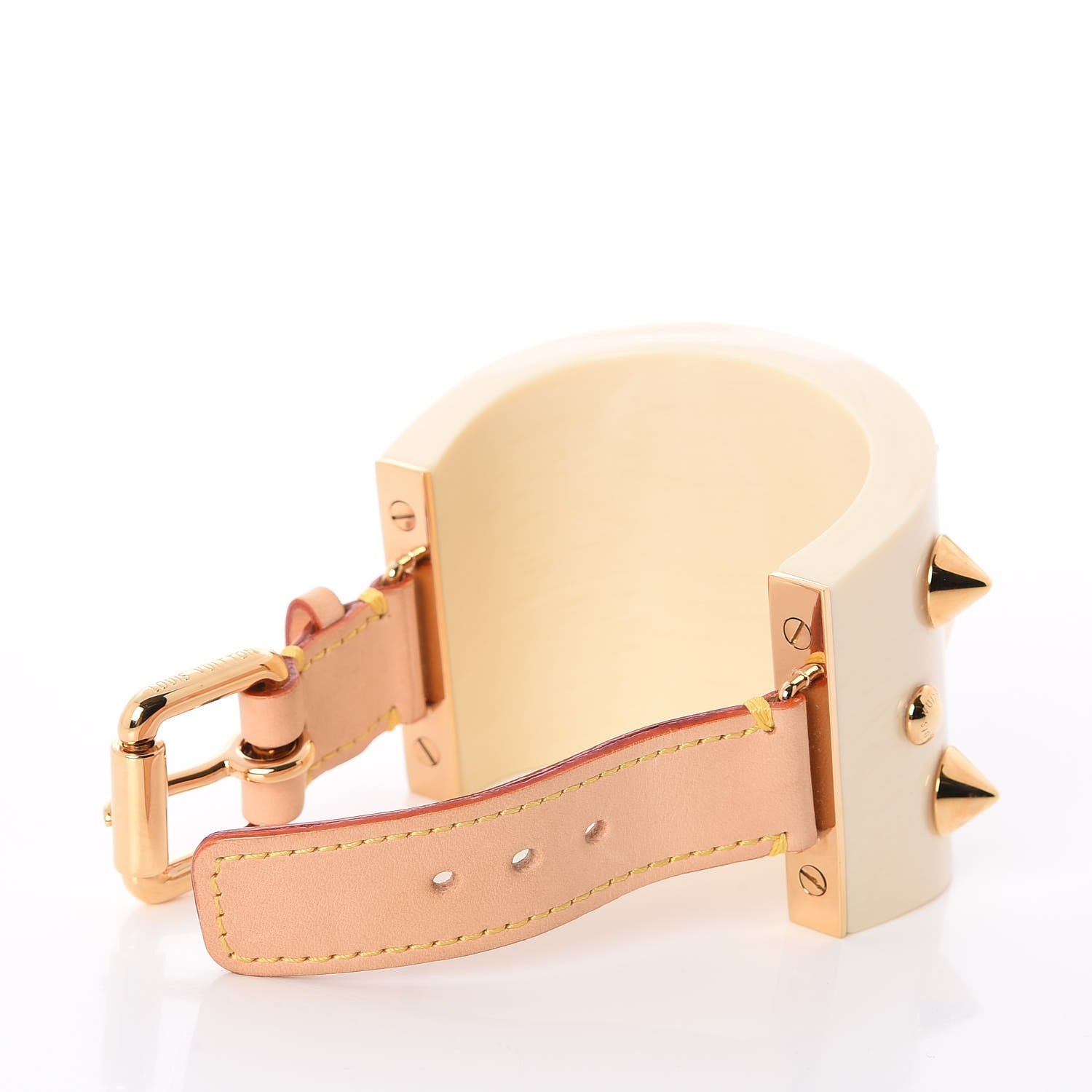 Louis Vuitton Resin Studded Runway Wide Cuff Ivory 4 of 4