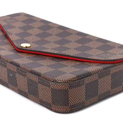 Louis Vuitton Damier Ebene Pochette Felicie Chain Wallet 12 of 13