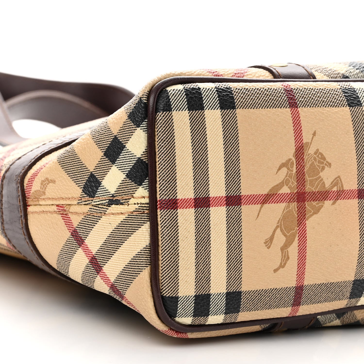 Burberry Haymarket Check Studded Tote Chocolate 10 of 11