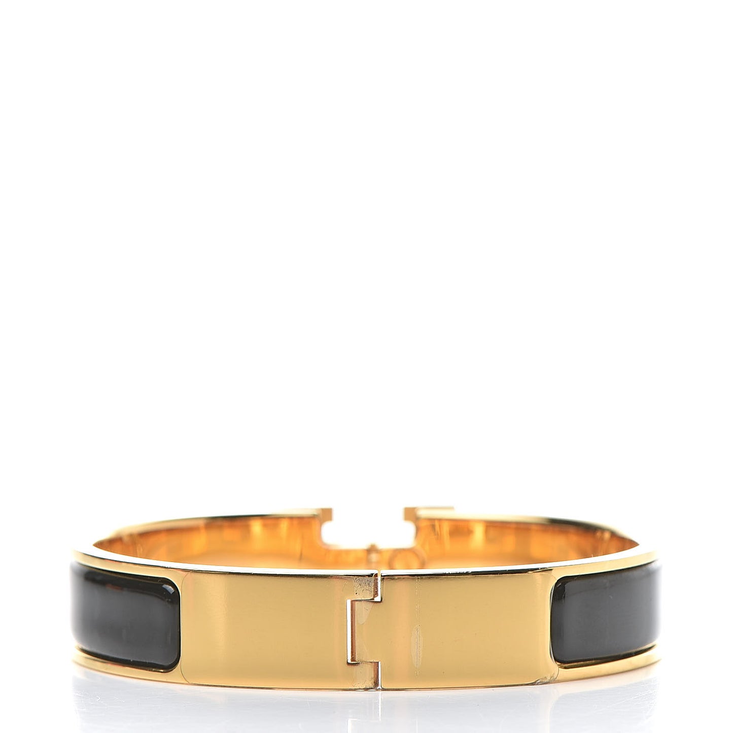 Enamel Narrow Clic Clac H Bracelet PM Black