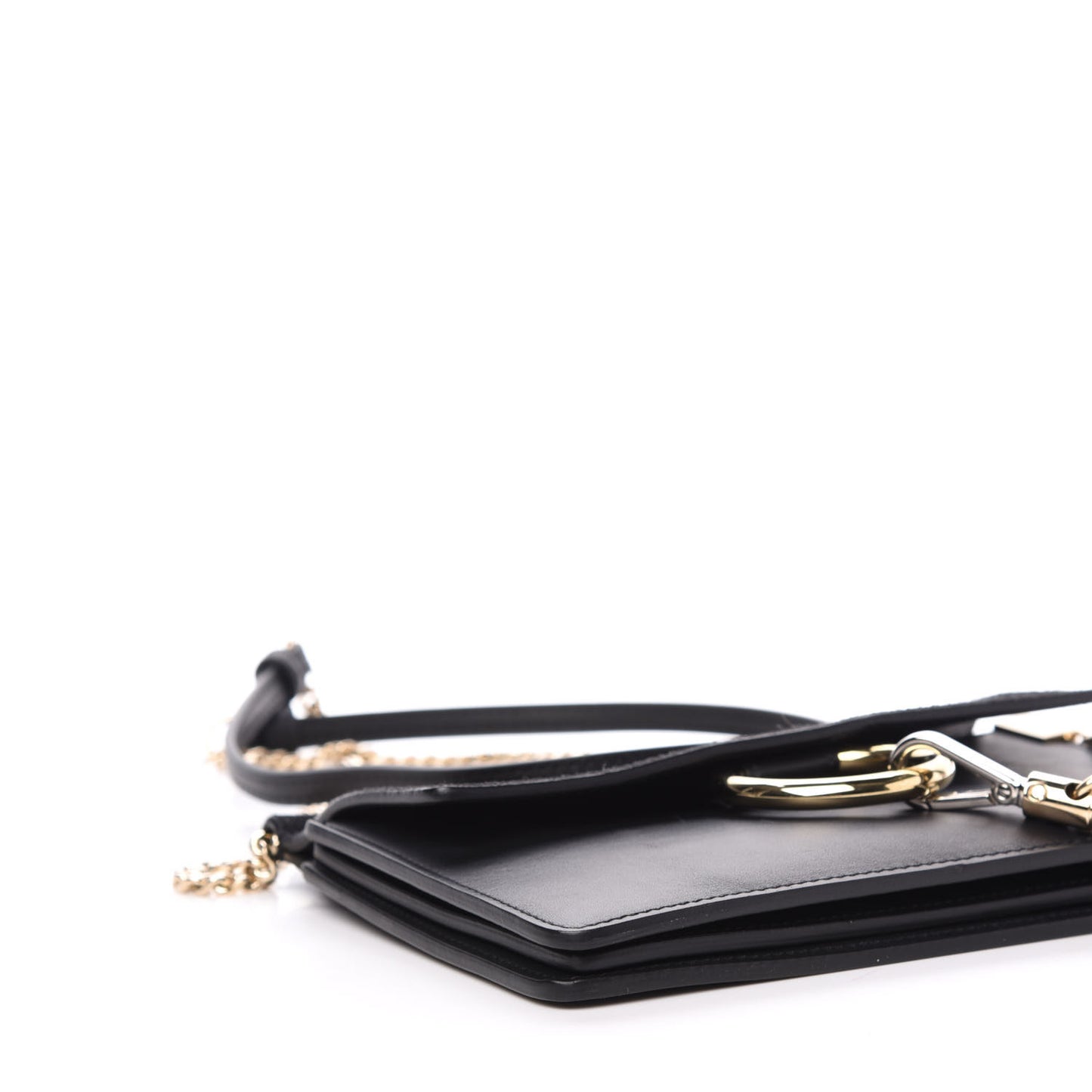 Calfskin Suede Mini Chain Faye Shoulder Bag Black