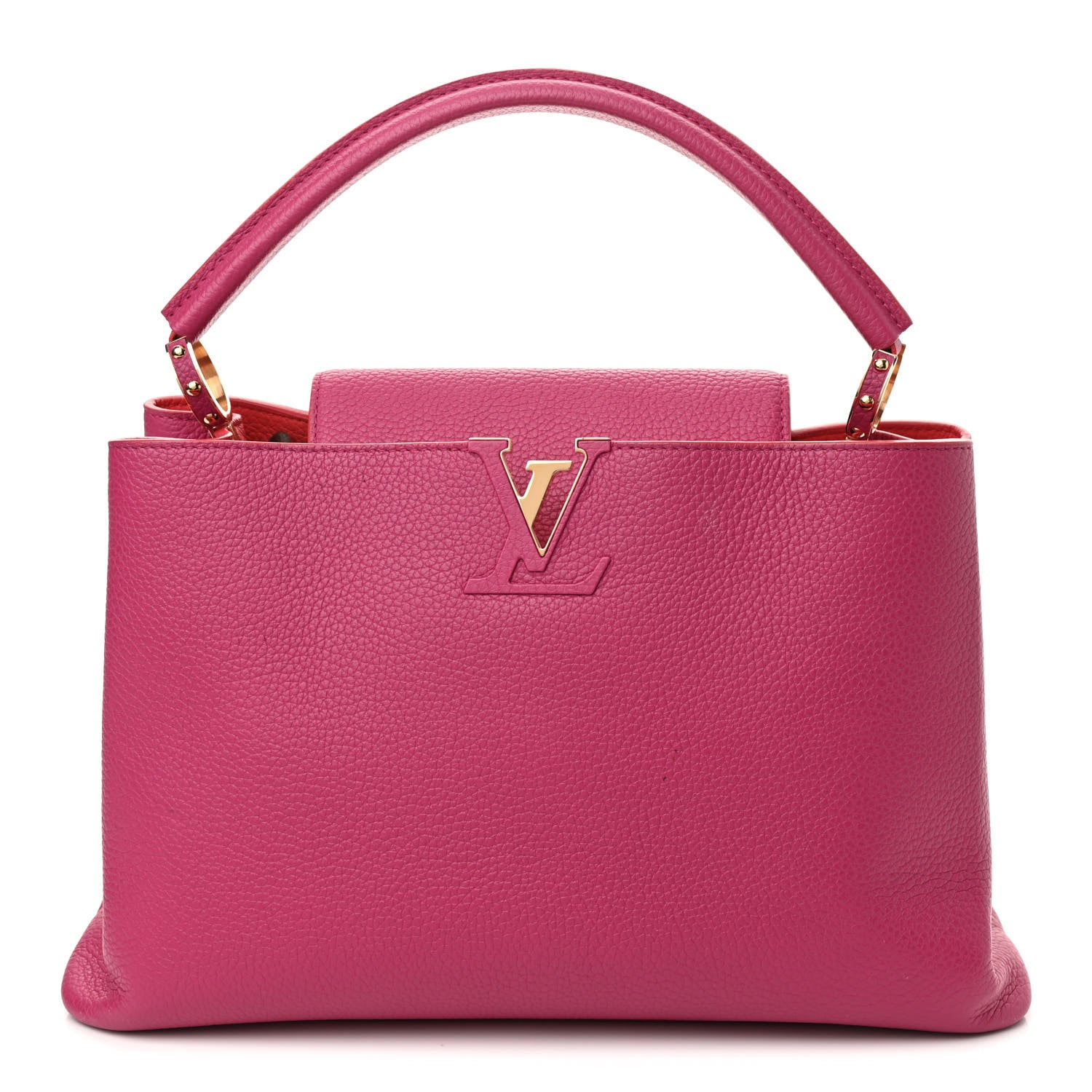 Louis Vuitton Taurillon Capucines MM Hibiscus Flamingo 1 of 12
