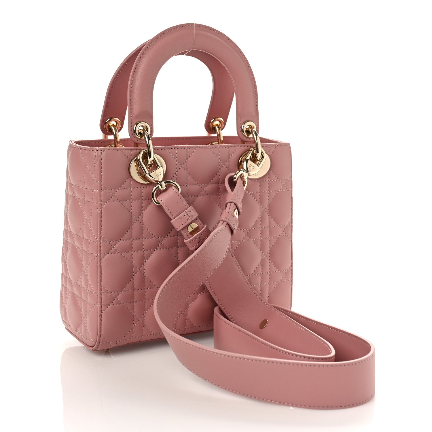 Christian Dior Lambskin Cannage Small My ABCDior Lady Dior Antique Pink 2 of 8