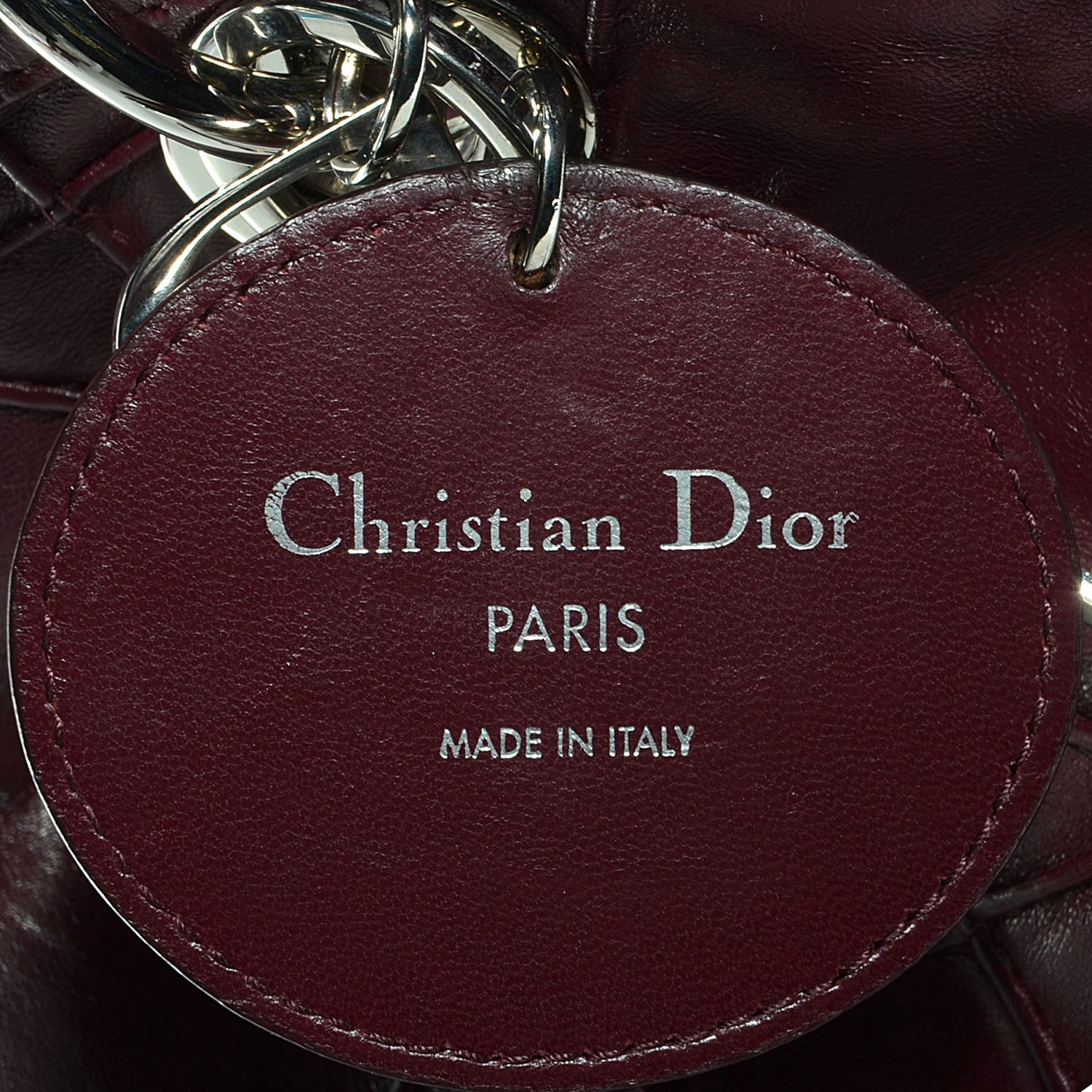 Christian Dior Lambskin Cannage Medium Granville Tote Bordeaux 9 of 9