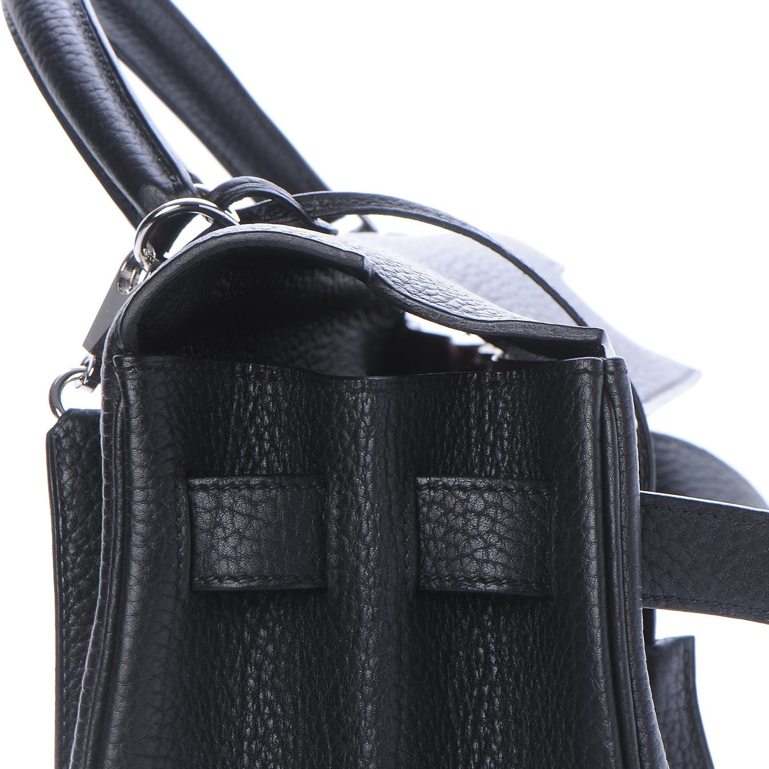 Hermes Fjord Horseshoe Kelly Retourne 40 Black Rouge H 18 of 34
