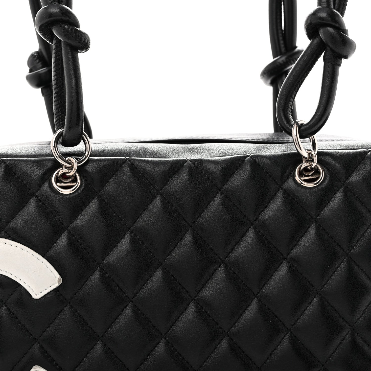 Chanel Calfskin Quilted Large Cambon Bowler Black White 8 of 13