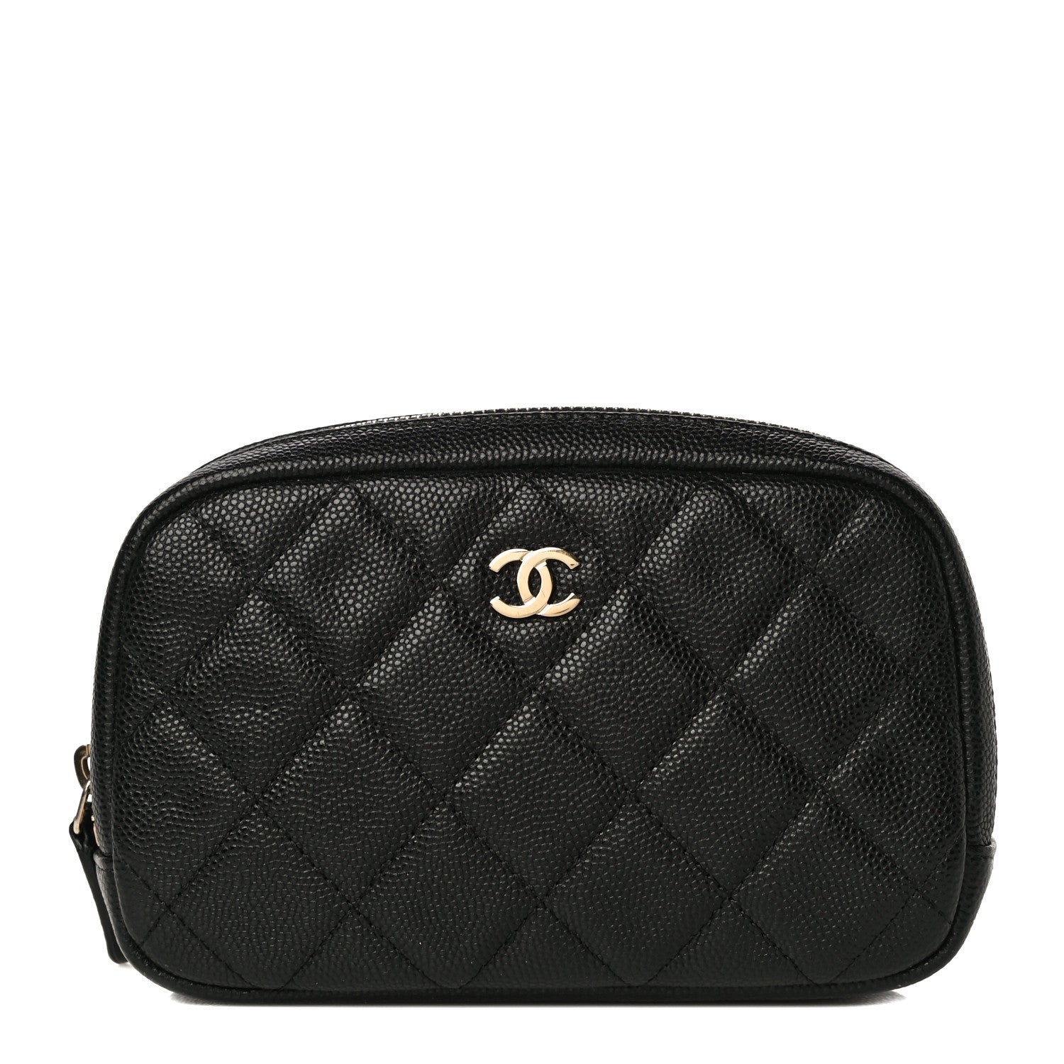 Chanel Caviar Quilted Small Curvy Pouch Cosmetic Case Black 1 of 11