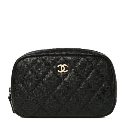 Chanel Caviar Quilted Small Curvy Pouch Cosmetic Case Black 1 of 11