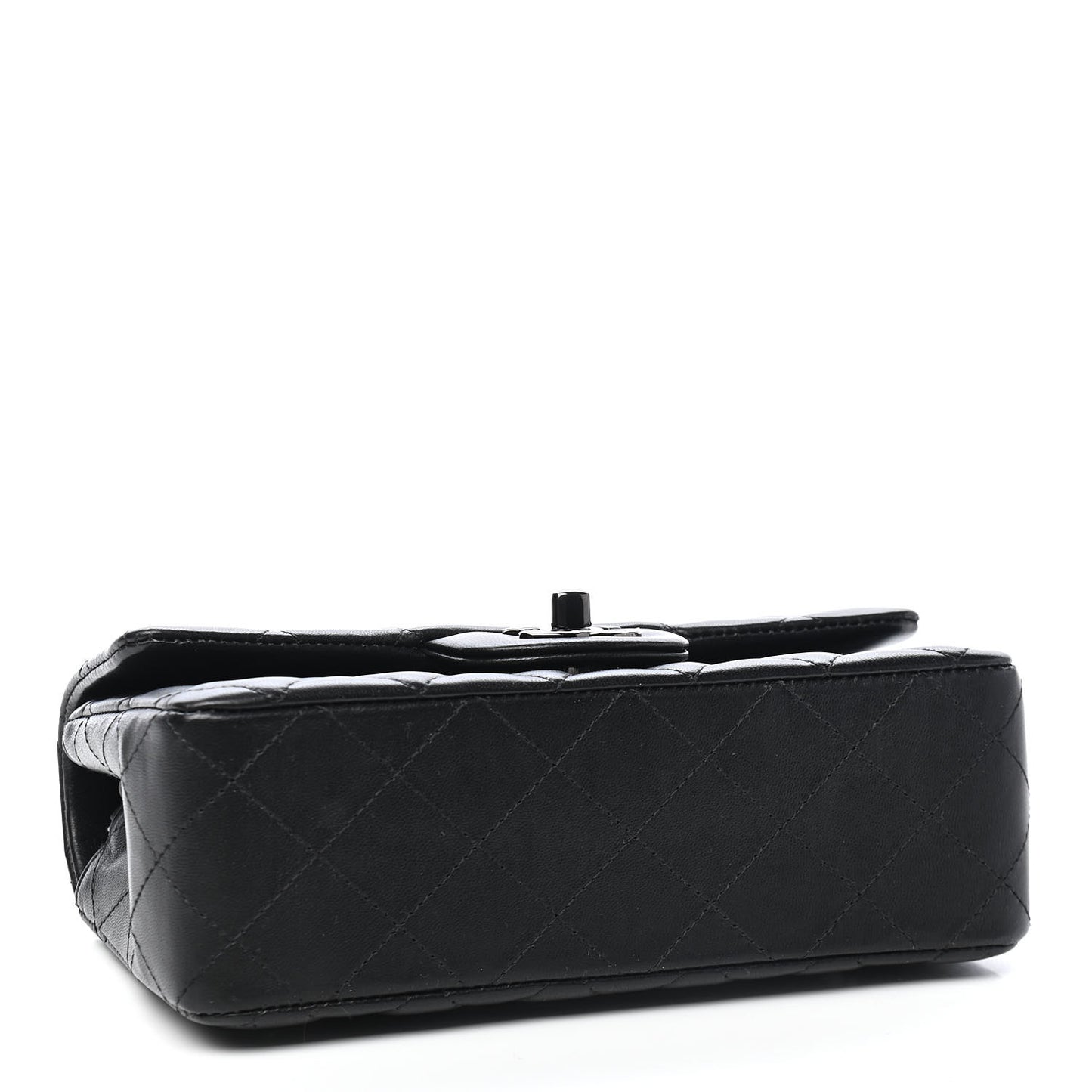 Lambskin Quilted Mini Rectangular Flap So Black