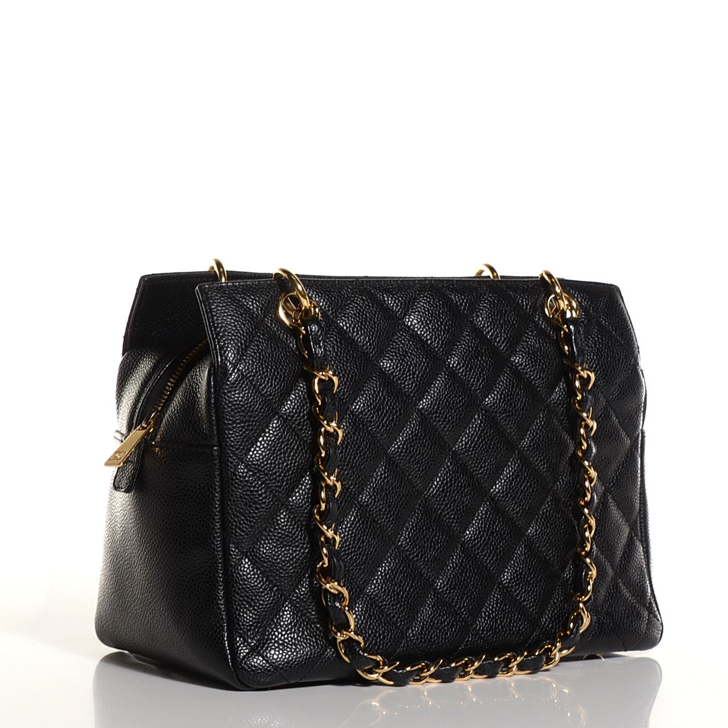Caviar Quilted Petit Timeless Tote PTT Black