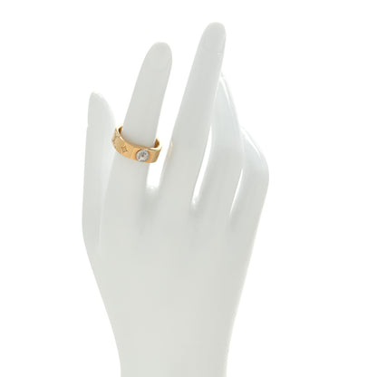 Louis Vuitton Brass Monogram Engraved Nanogram Ring M 50/5.25 Gold 2 of 5