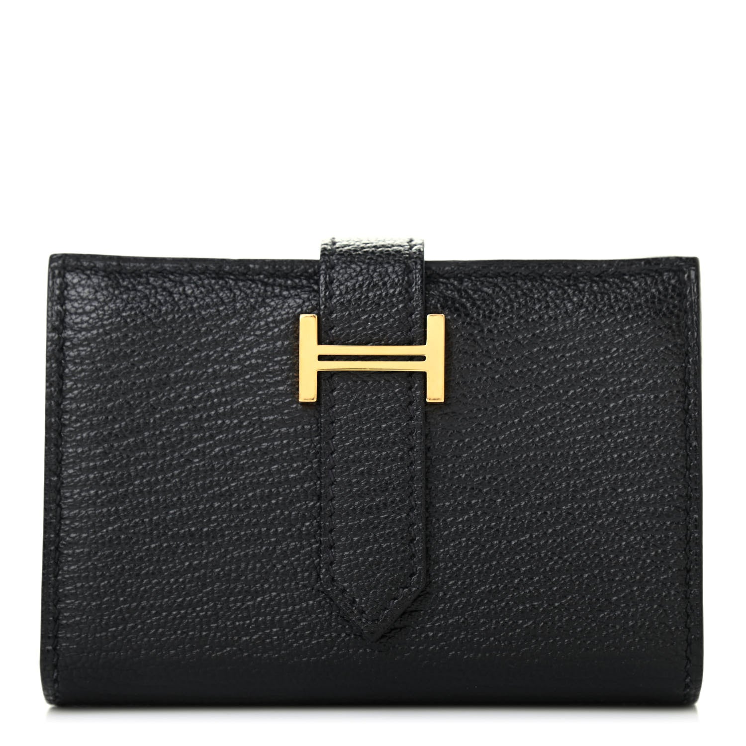 Hermes Chevre Mysore Mini Bearn Wallet Black 1 of 7