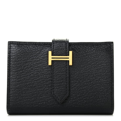 Hermes Chevre Mysore Mini Bearn Wallet Black 1 of 7