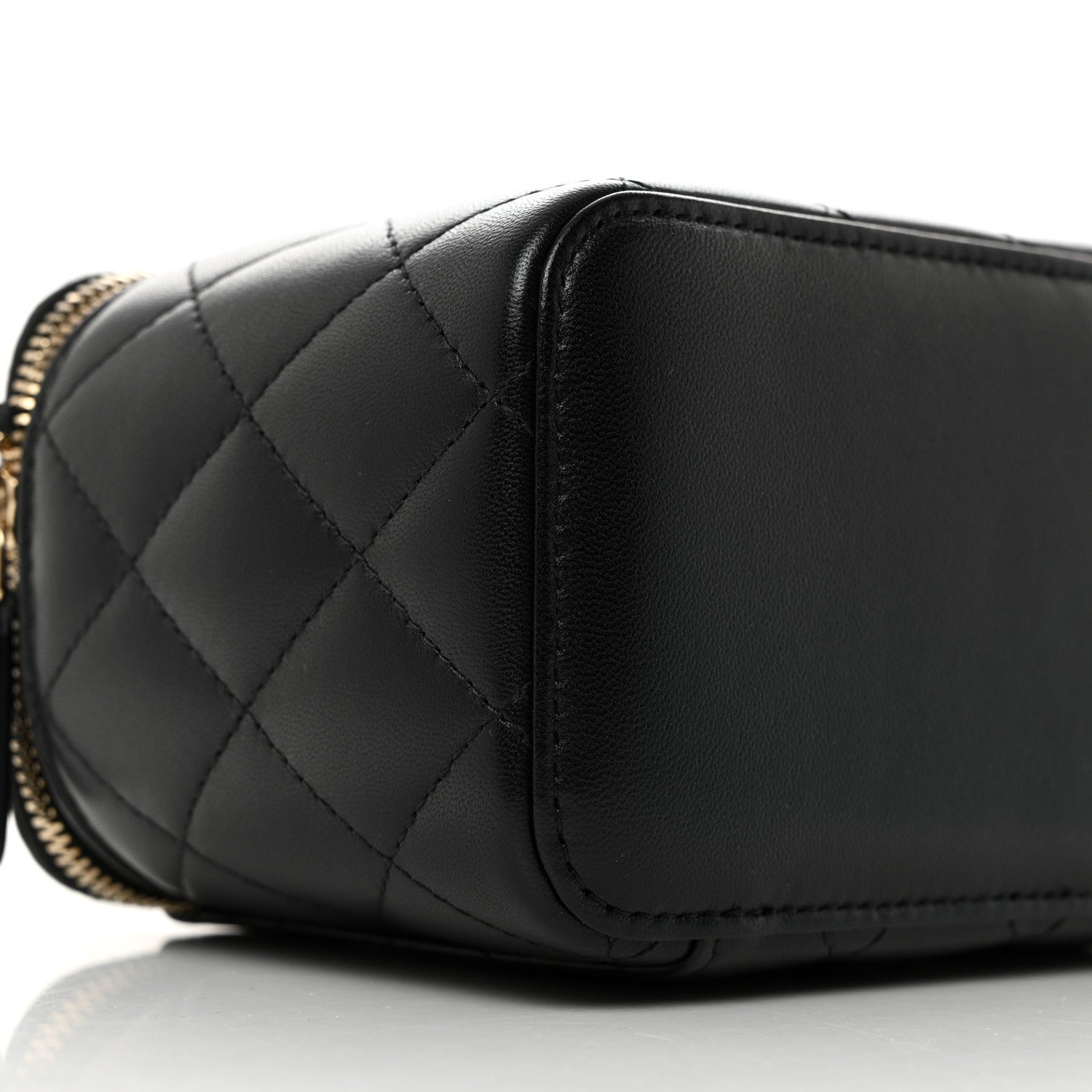 Chanel Lambskin Quilted Small Top Handle Vanity Case With Chain Black 9 of 11