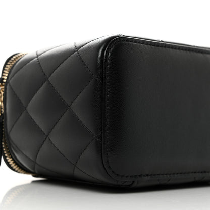 Chanel Lambskin Quilted Small Top Handle Vanity Case With Chain Black 9 of 11