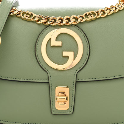 Gucci Roxy Calfskin Small Blondie Top Handle Shoulder Flap Bag Salamander Green 8 of 10