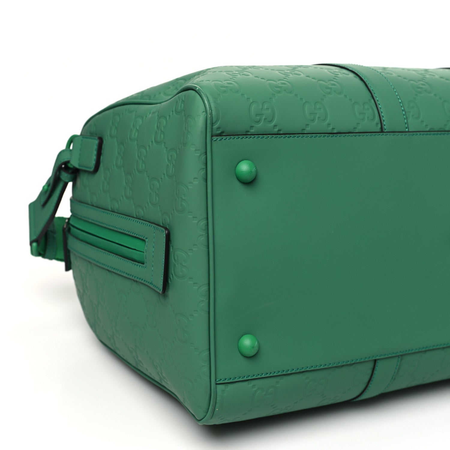 Gucci Rubber Effect GG Embossed Duffle Bag New Shamarock 8 of 9